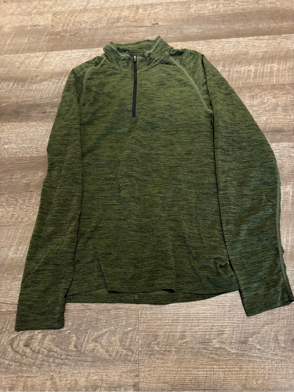 Zella 1/4 Zip Heathered Green Performance Pullover